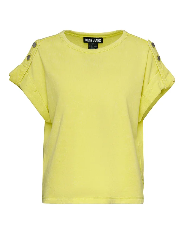 French Terry Roll Sleeve Top