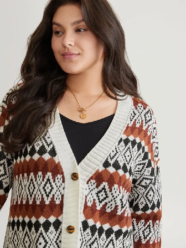 geometric-jacquard-pocket-button-up-cardigan