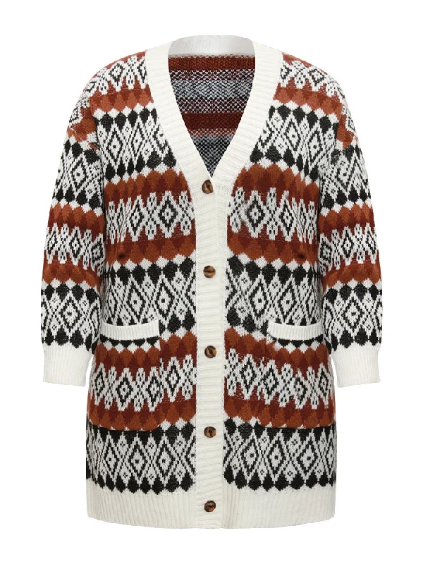 geometric-jacquard-pocket-button-up-cardigan