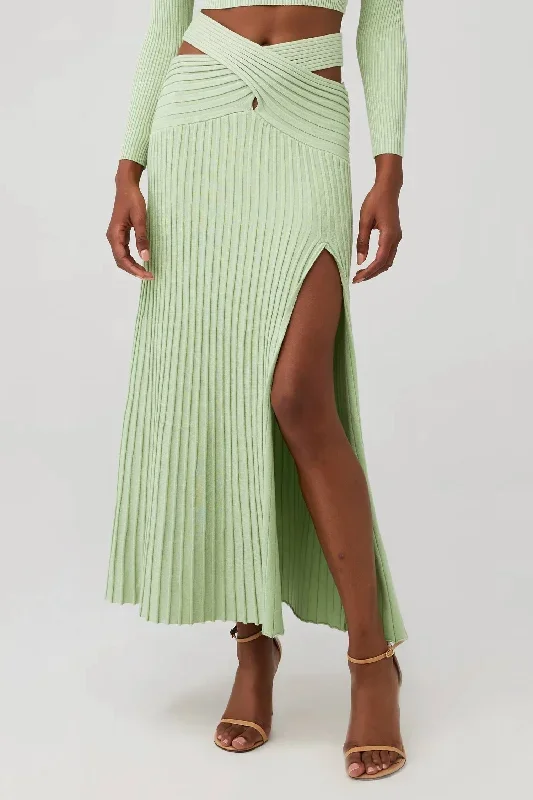 Honour Knit Skirt In Pistachio