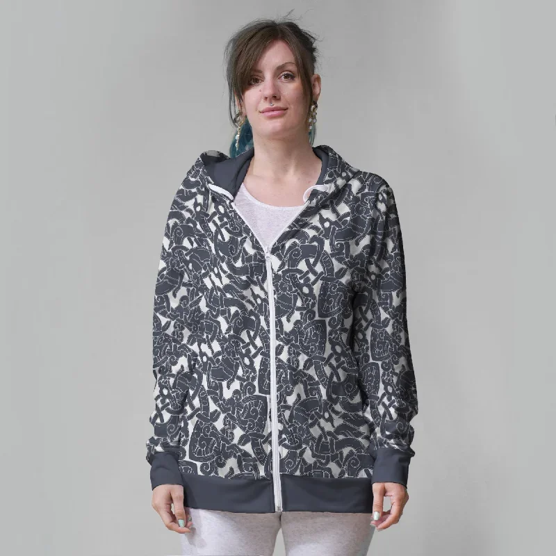 jelling-wolf-pattern-zip-hoodie