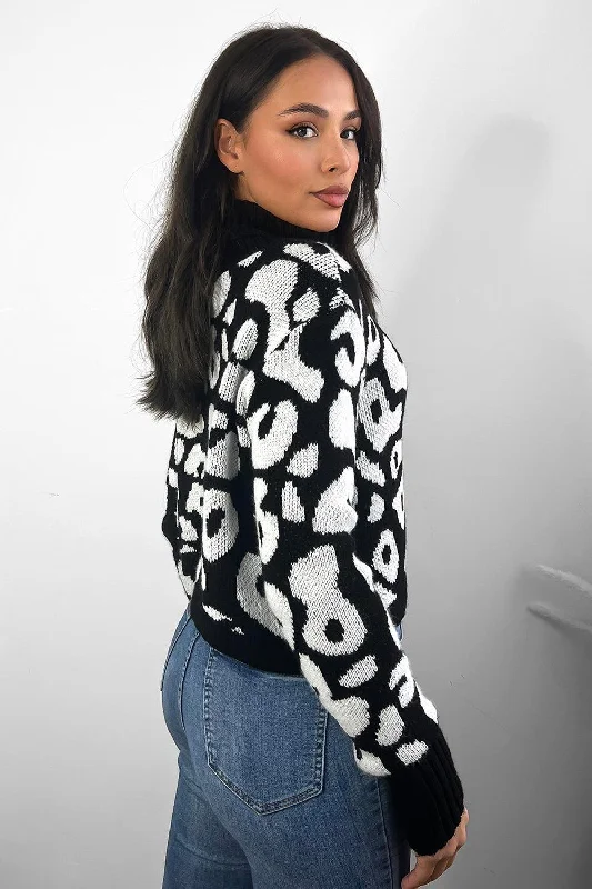 large-leopard-knit-high-neck-cropped-pullover