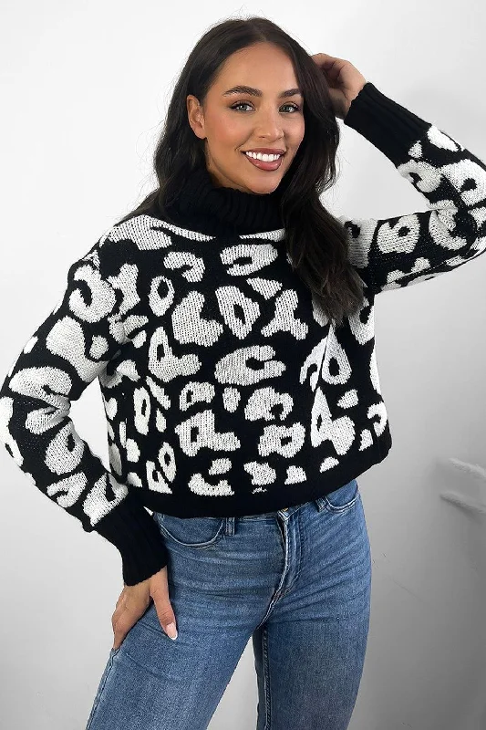 large-leopard-knit-high-neck-cropped-pullover