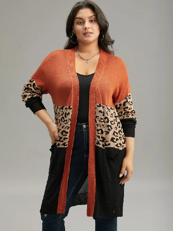 leopard-colorblock-patchwork-patched-pocket-cardigan