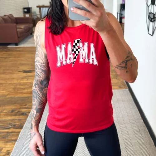 Mama Lightning Bolt Muscle Tank