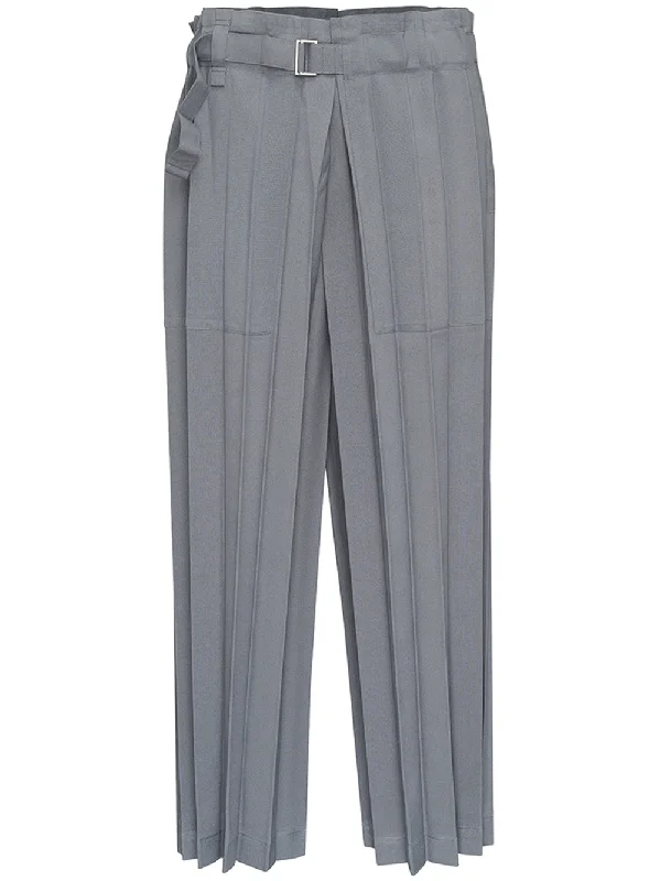 Color Pleats Bottom 1 Pants