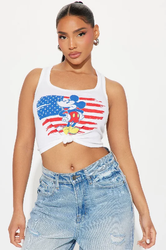 Mickey Mouse USA Tank Top - White