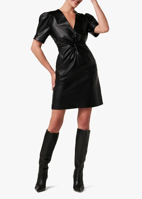 MILLIE TWISTED VEGAN LEATHER DRESS