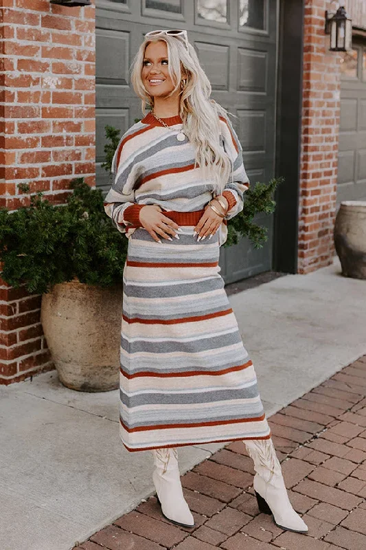 Mulled Wine Stripe Sweater Skirt