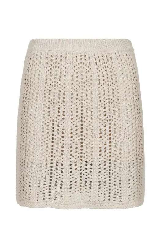 Neo Noir - Clarke Crochet Knit Skirt - Sand