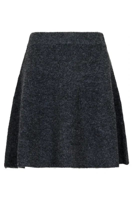 Neo Noir - Gisa Knit Skirt - Antracit