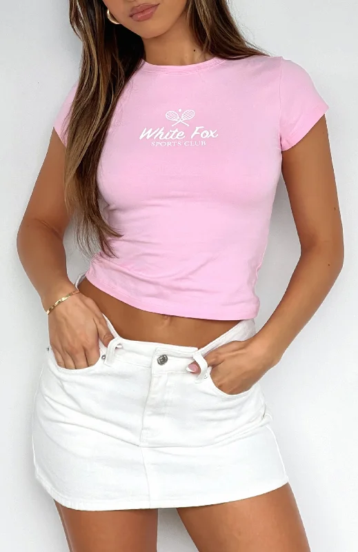 On The Courts Baby Tee Pink