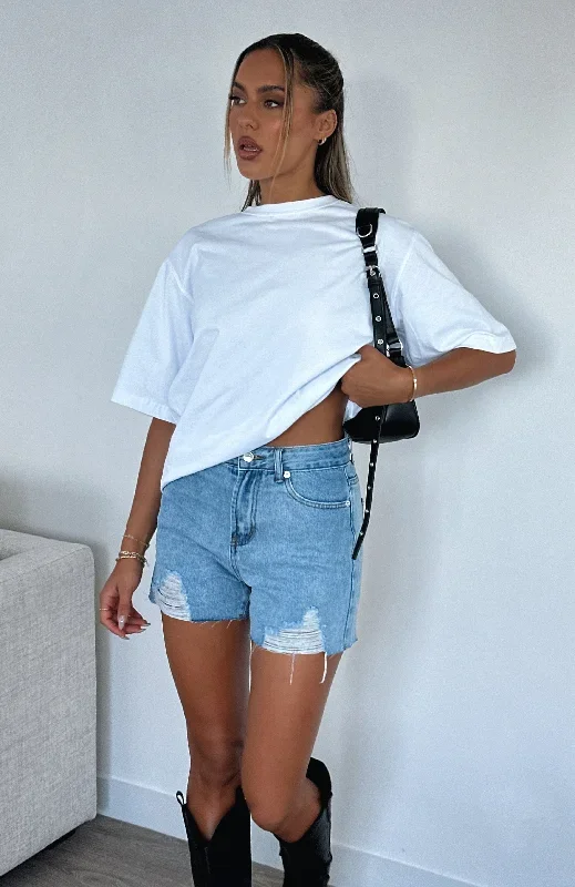 On Vacay Denim Shorts Blue