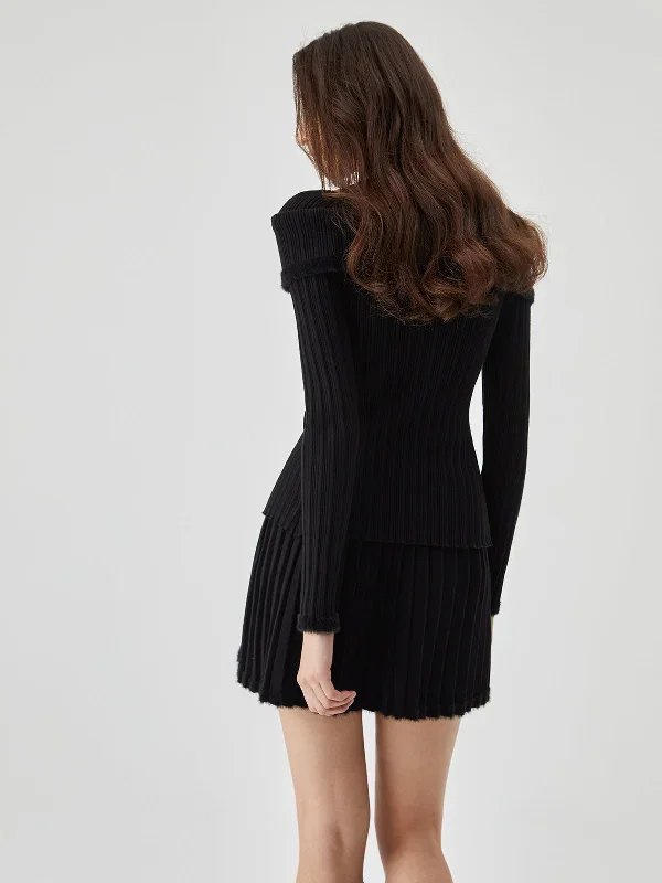 overfold-button-pleated-two-piece-knit-skirt-set