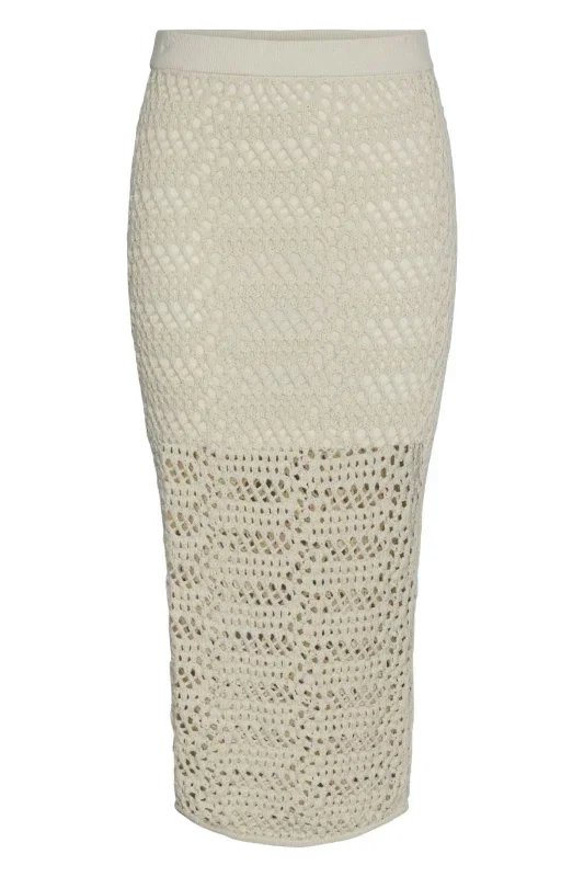 Pieces - Pcaia Long Knit Skirt - 4508282 Birch