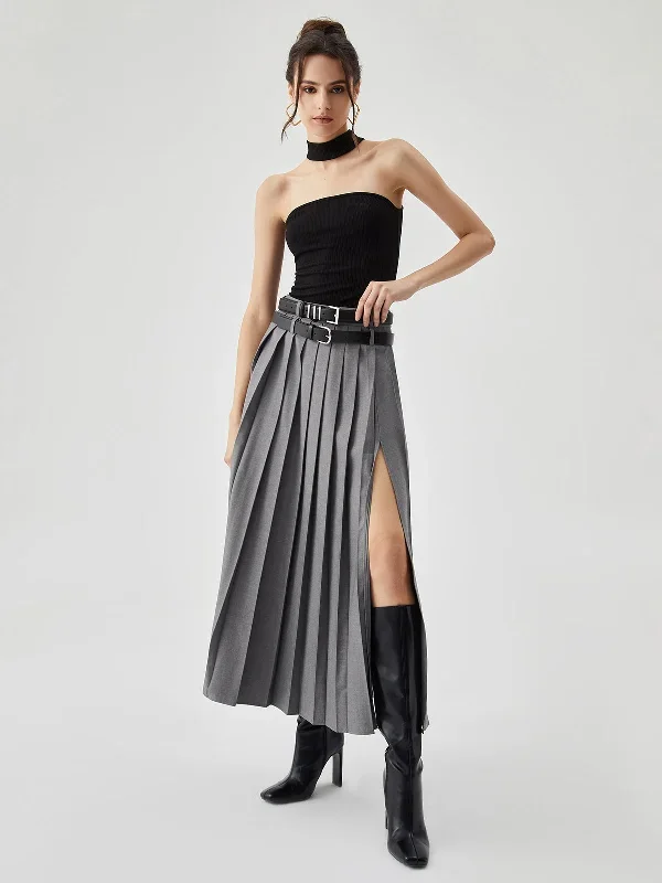 pleated-split-maxi-skirt