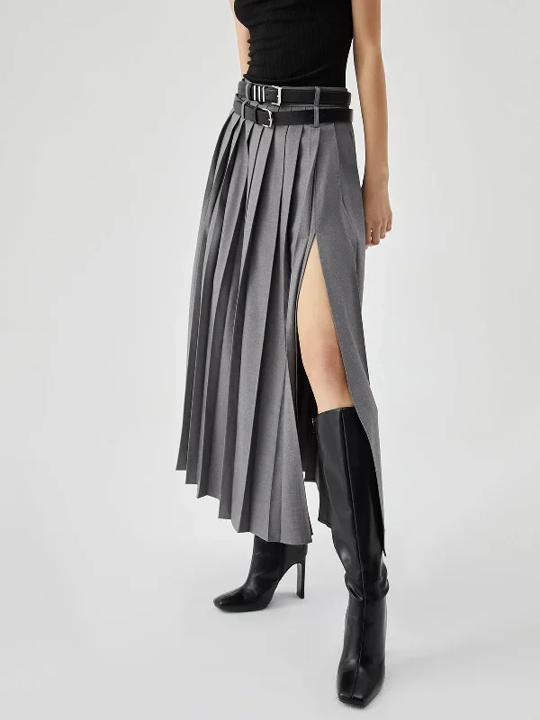 pleated-split-maxi-skirt