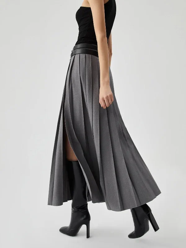 pleated-split-maxi-skirt