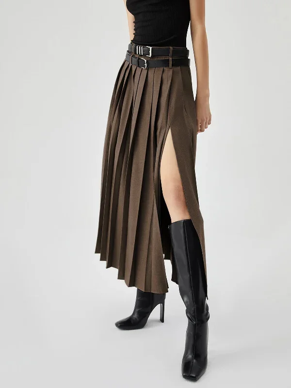 pleated-split-maxi-skirt