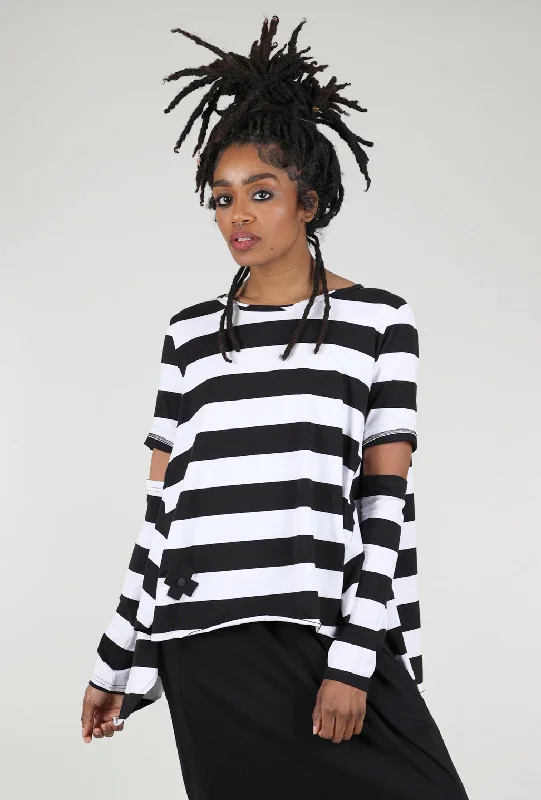 A Big Stripe T Shirt, Black/White