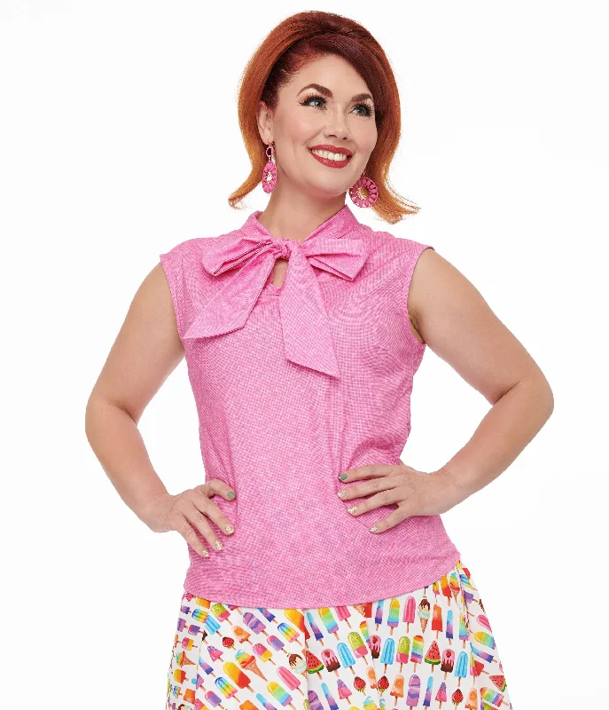 retrolicious-1950s-hot-pink-cotton-bow-top