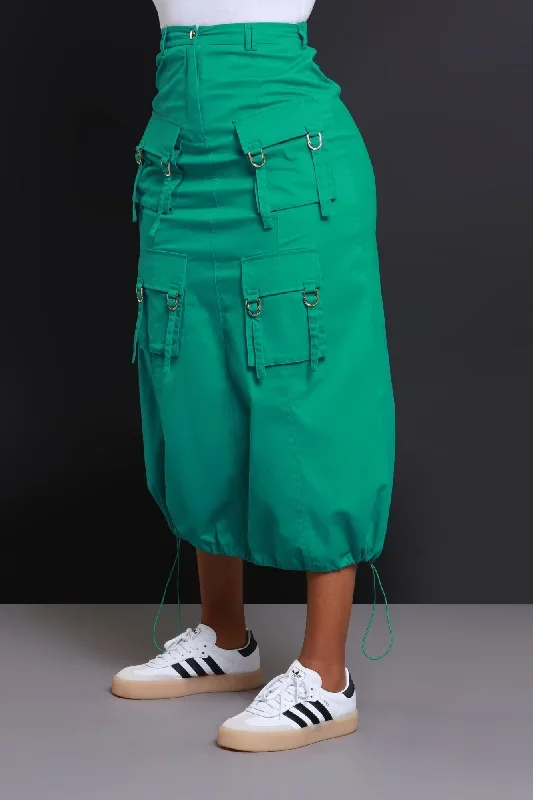 safe-sound-cargo-midi-skirt-green