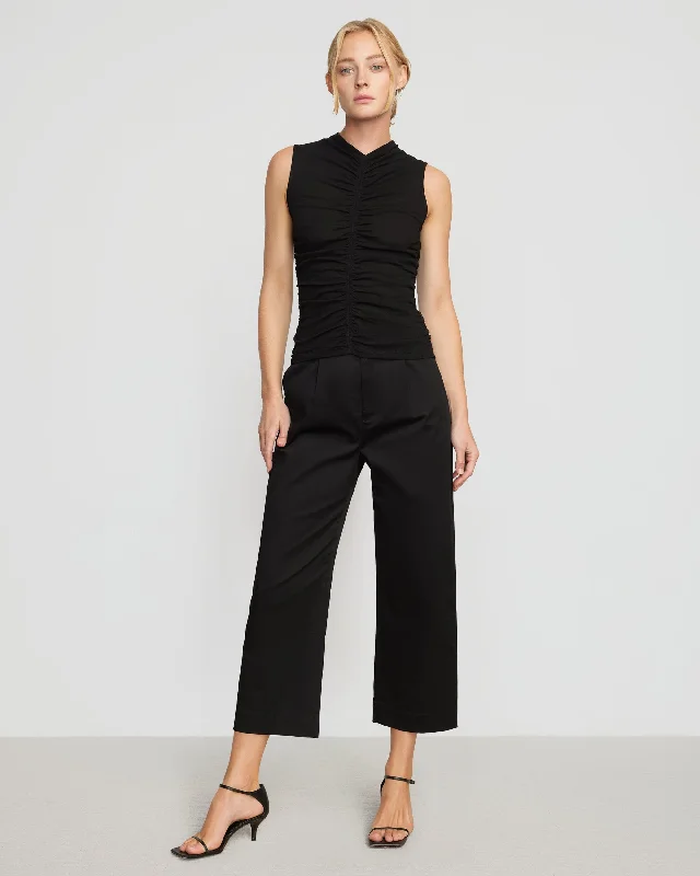 saleha-sleeveless-ruched-front-tank-black