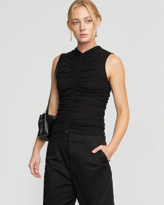 saleha-sleeveless-ruched-front-tank-black