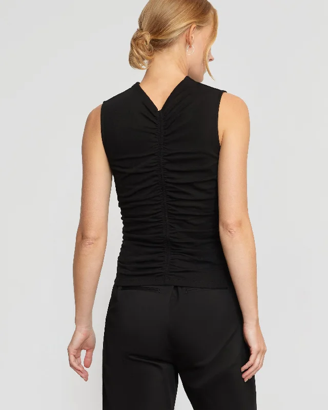 saleha-sleeveless-ruched-front-tank-black