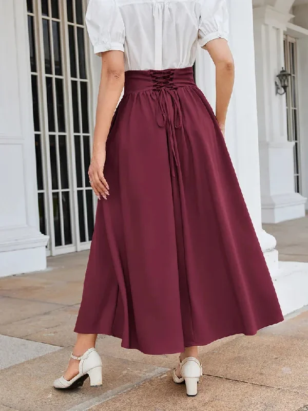 scarlet-darkness-women-renaissance-maxi-skirt-elastic-high-waist-swing-skirt-with-pockets