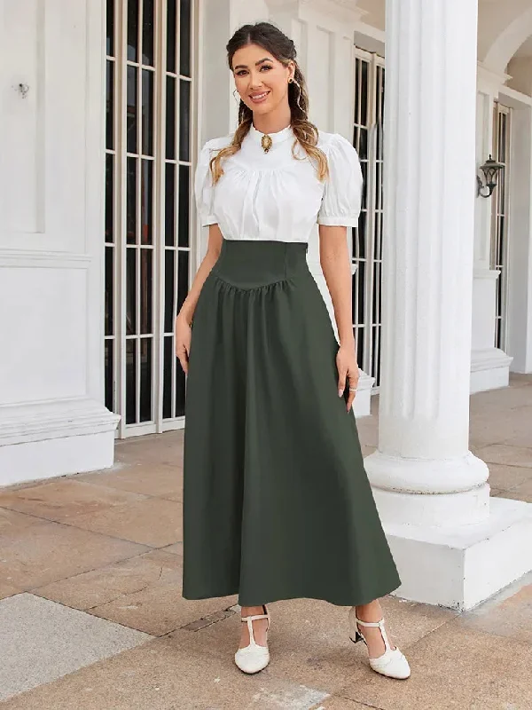 scarlet-darkness-women-renaissance-maxi-skirt-elastic-high-waist-swing-skirt-with-pockets