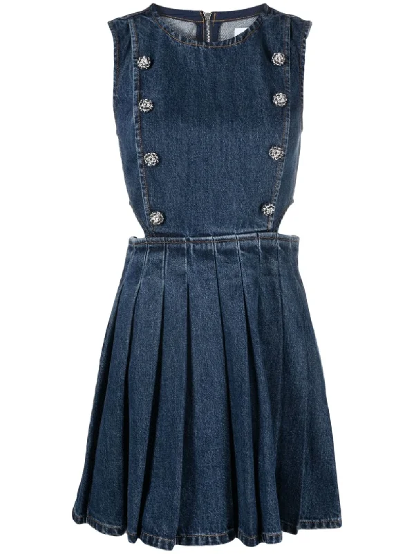 Blue Denim Cut-Out Mini Dress