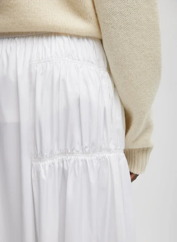 shirred-nylon-paneled-skirt-white