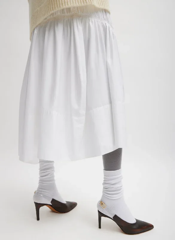 shirred-nylon-paneled-skirt-white