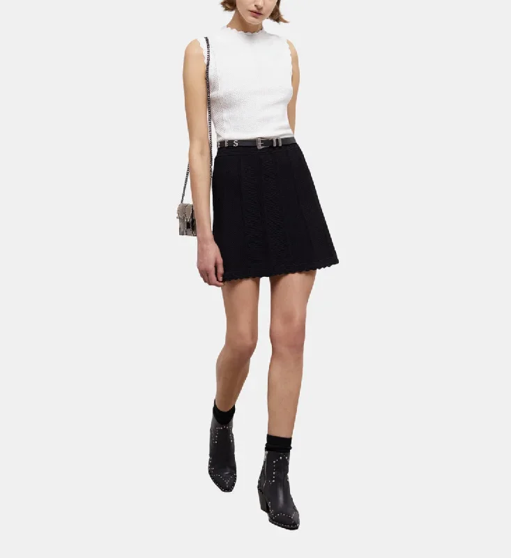 Short Black Knit Skirt