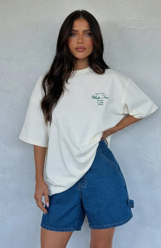 Show Me The World Oversized Tee Off White