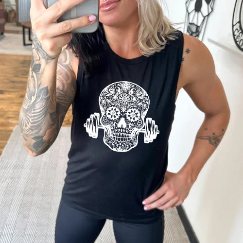 Sugar Barbell Skull Muscle Tank