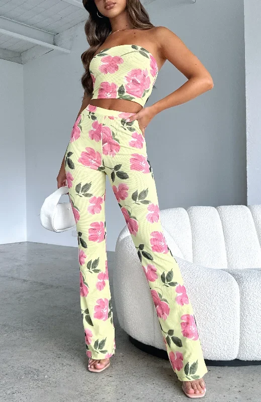 Summer In The City Pants Lemon Rose