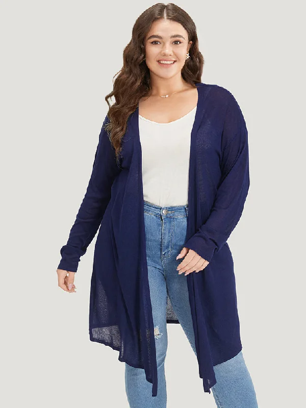 Supersoft Essentials Plain Asymmetrical Hem Open Front Cardigan