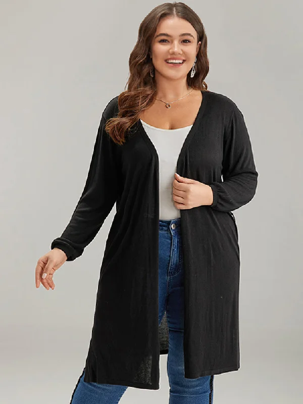 Supersoft Essentials Ties Open Front Split Side Cardigan