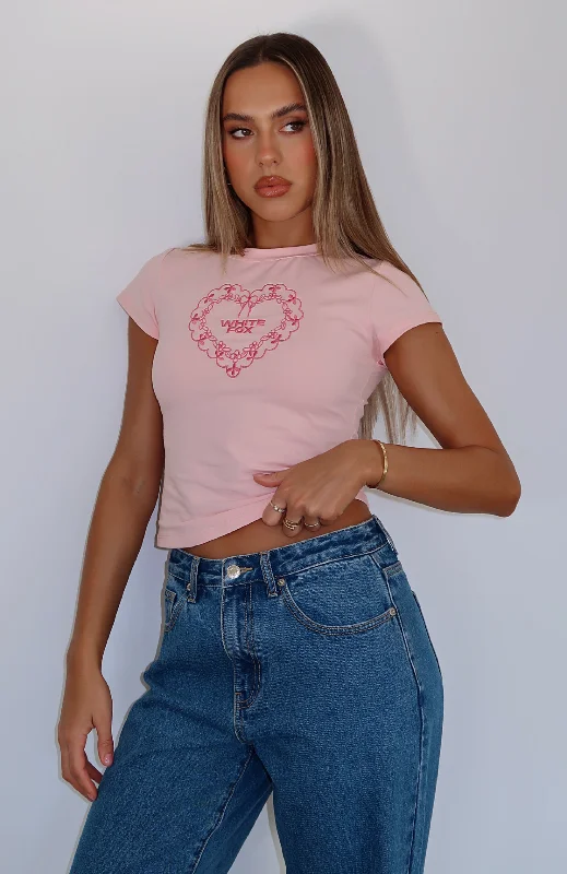 Take My Heart Baby Tee Baby Pink