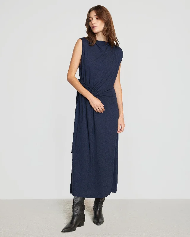 tyra-asymmetric-ruched-tank-dress-navy