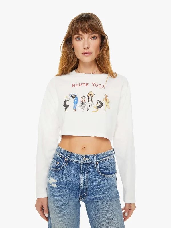 Unfortunate Portrait Haute Yoga Long Sleeve Crop Tee - White