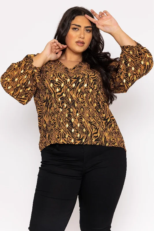 v-neck-tie-sleeve-top-in-gold-animal-print