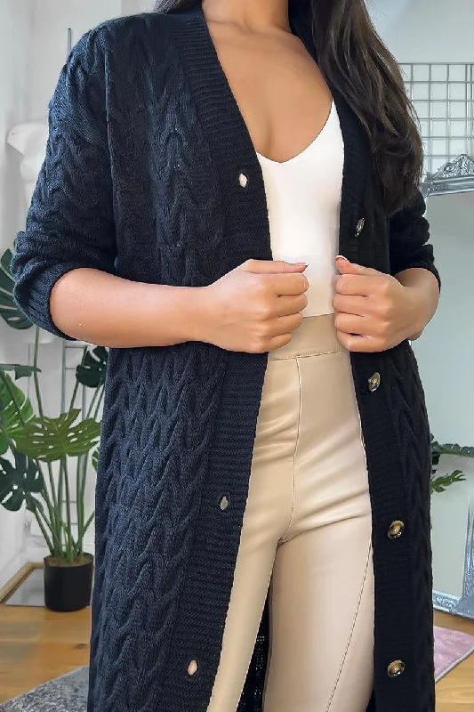 wave-knit-buttoned-front-midi-cardigan