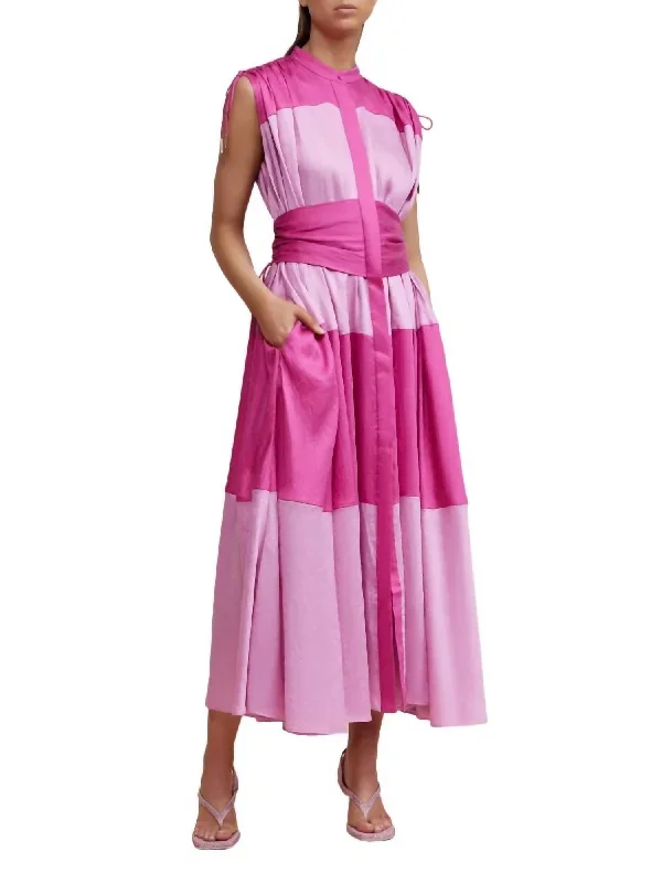 Widford Dress In Magenta Mix