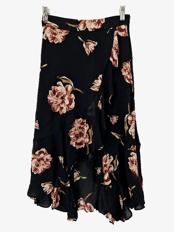 Witchery Feminine Floral Hi Low Midi Skirt Size 4