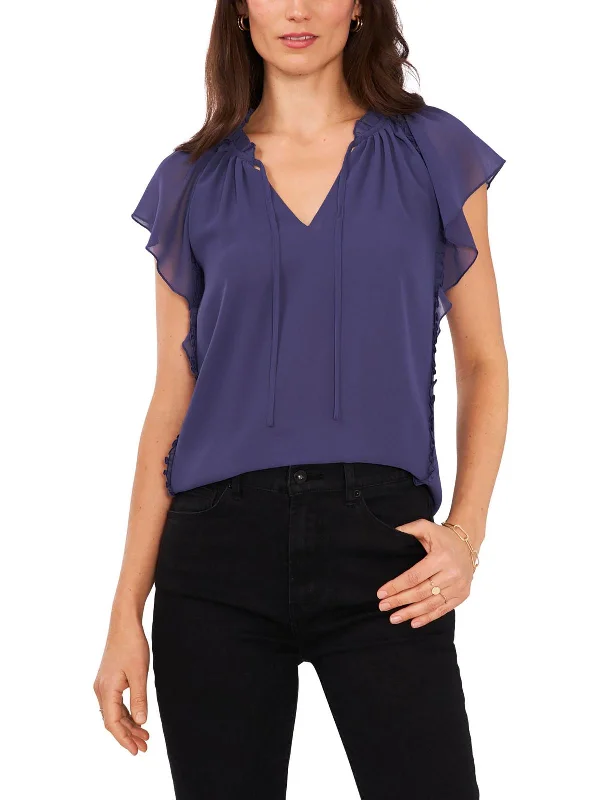 womens-chiffon-tie-neck-pullover-top