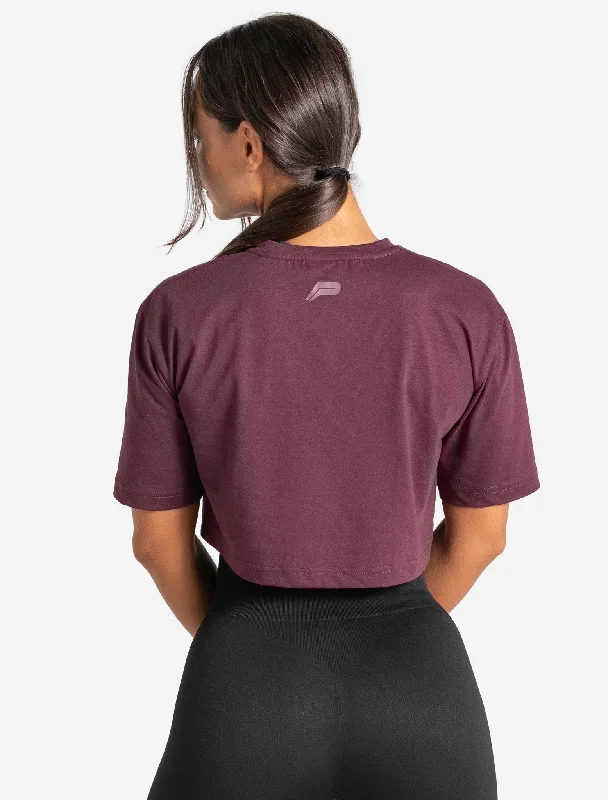 womens-oversized-crop-t-shirt-maroon