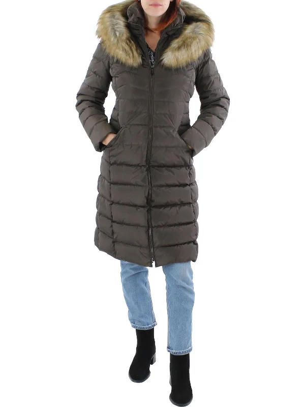 Womens Quilted Cold Weather Long Coat